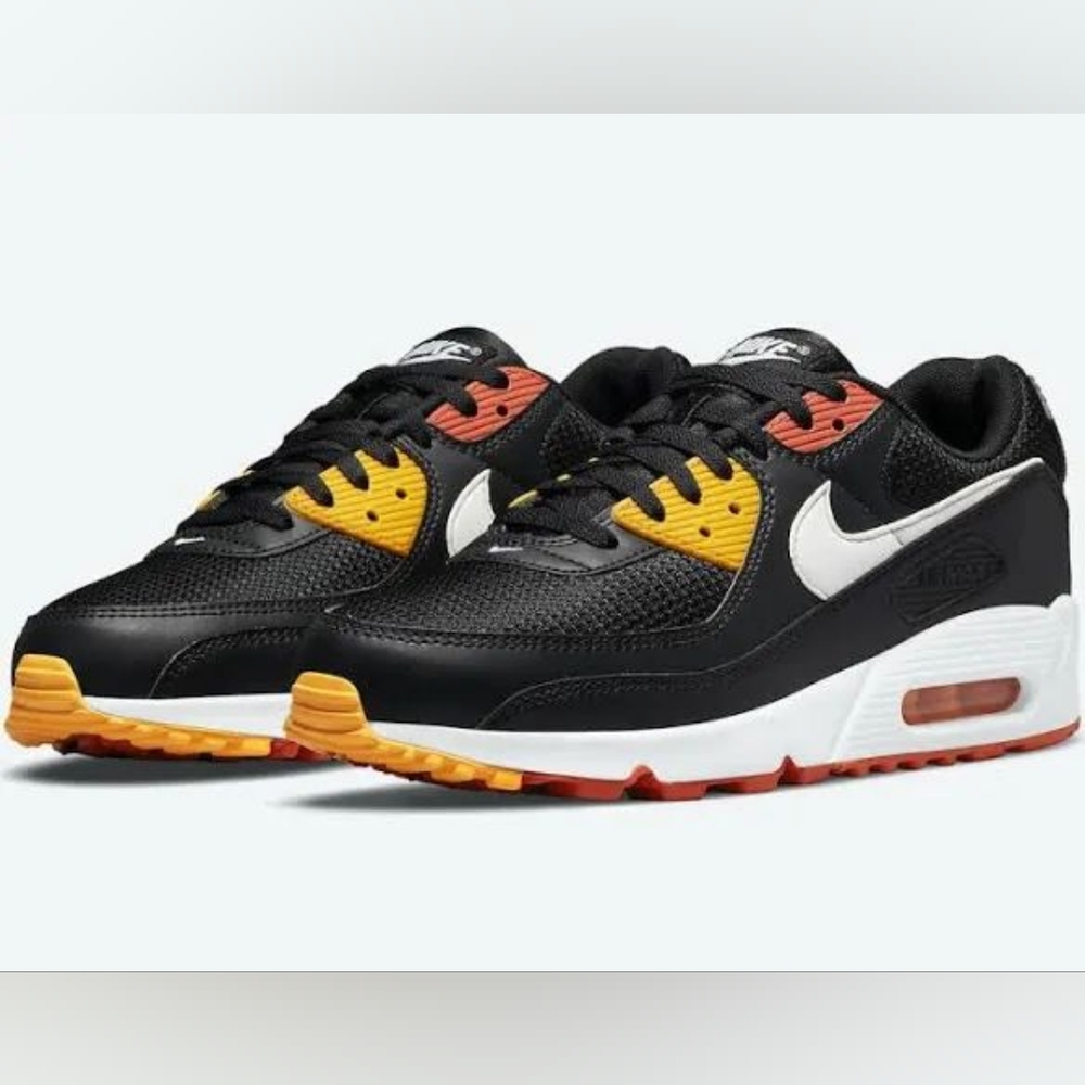 Nike Air Max Black Sneakers with Yellow and Orange Accents